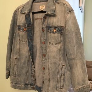 Oversized boyfriend denim jean jacket J Crew